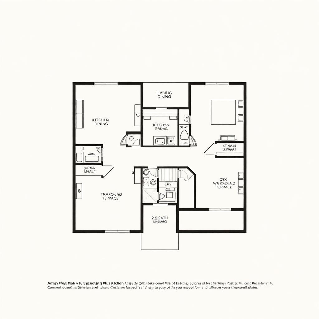 Residence E floor plan — 4 bedroom