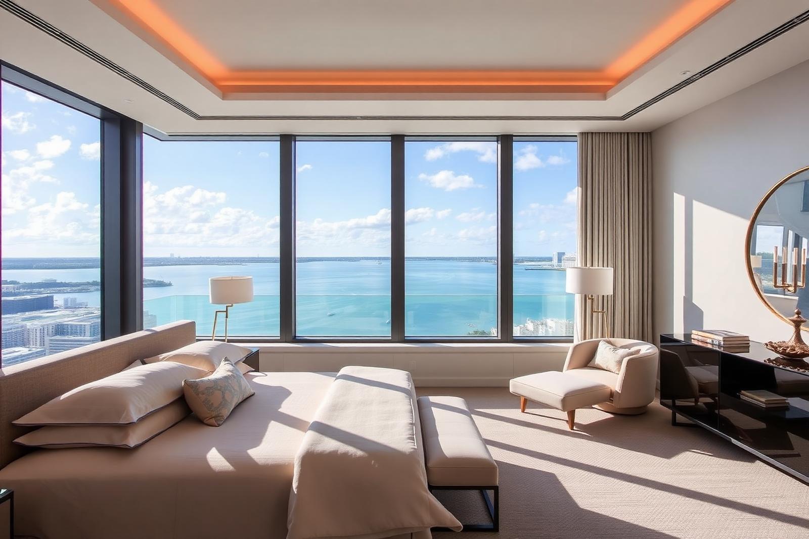 Master bedroom overlooking the bay